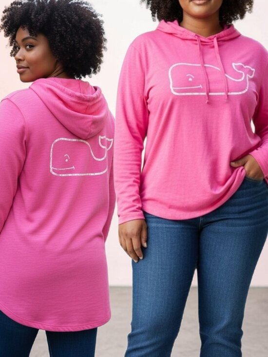 Vineyard Vines Tops - VINEYARD VINES ( S/M ) Long Sleeve hooded Pullover top in Pink